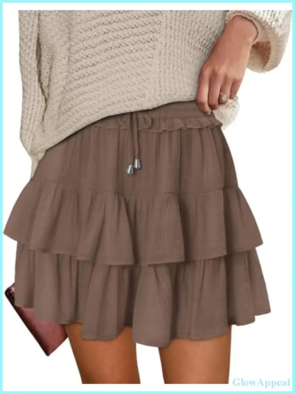 Women's Ruffle Skort with Double Layer Flowy Design Cotton Blend Active Tennis